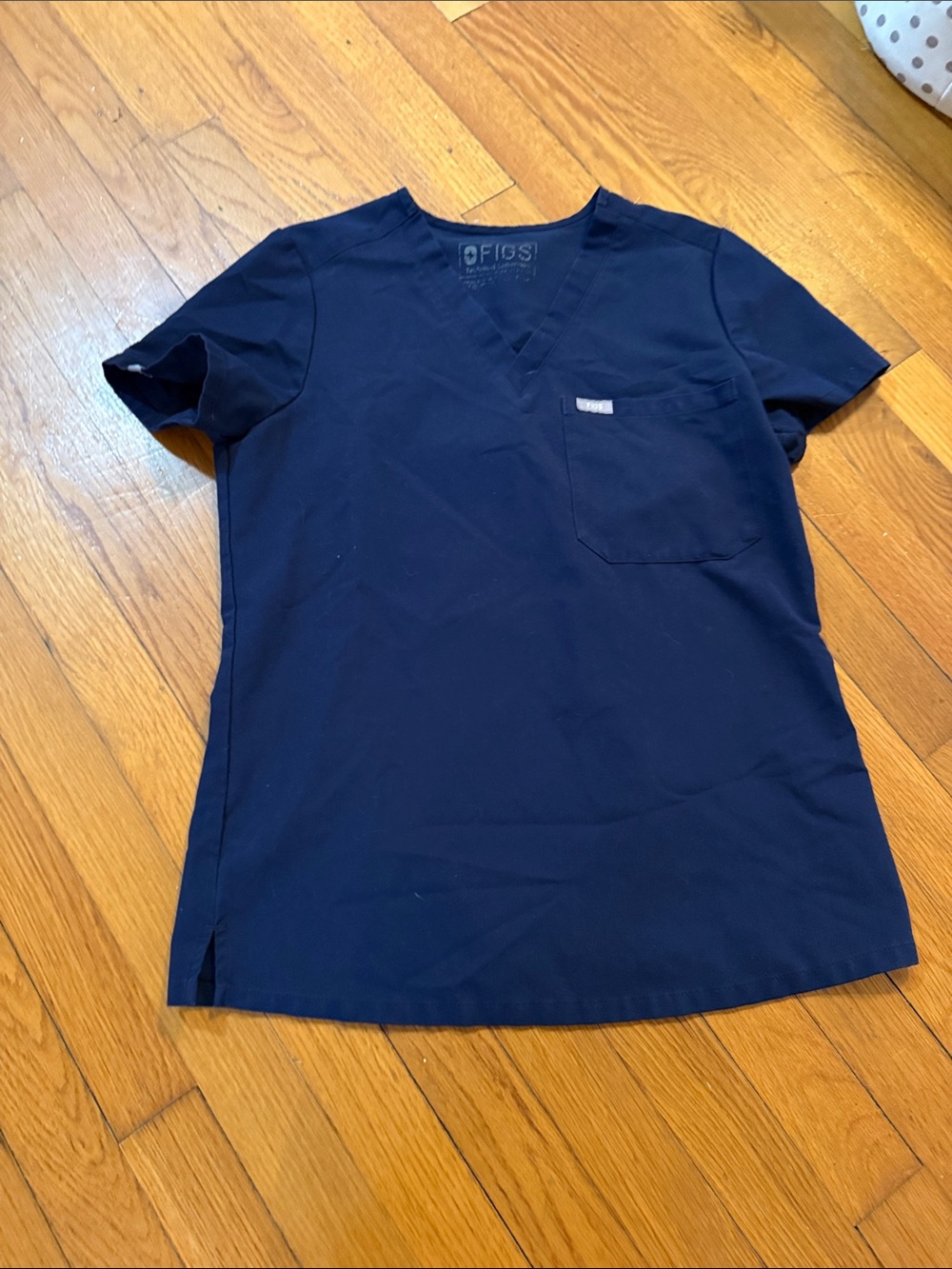 Figs Navy V-Neck Medical Scrub Top